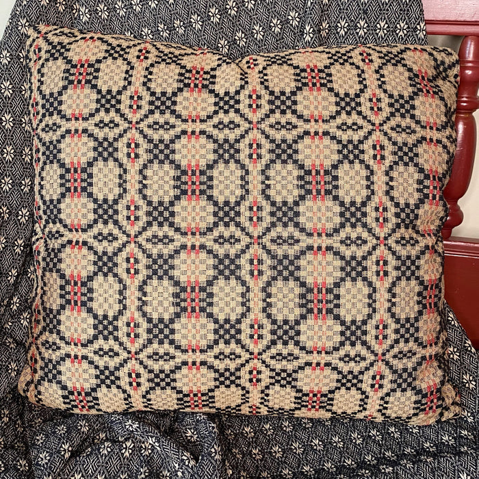 Patriots Knot Tan Woven Pillow 20" Filled - Primitive Star Quilt Shop