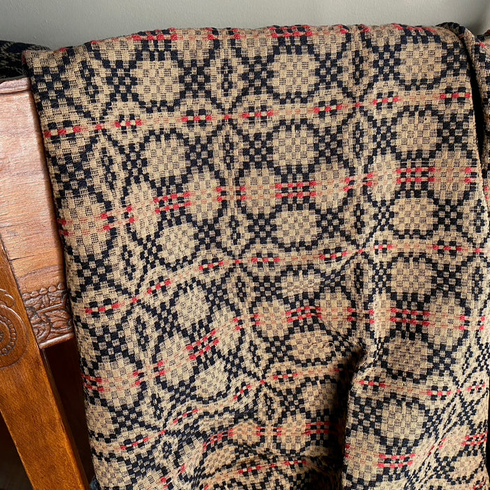 Patriots Knot Tan Woven Throw - Primitive Star Quilt Shop