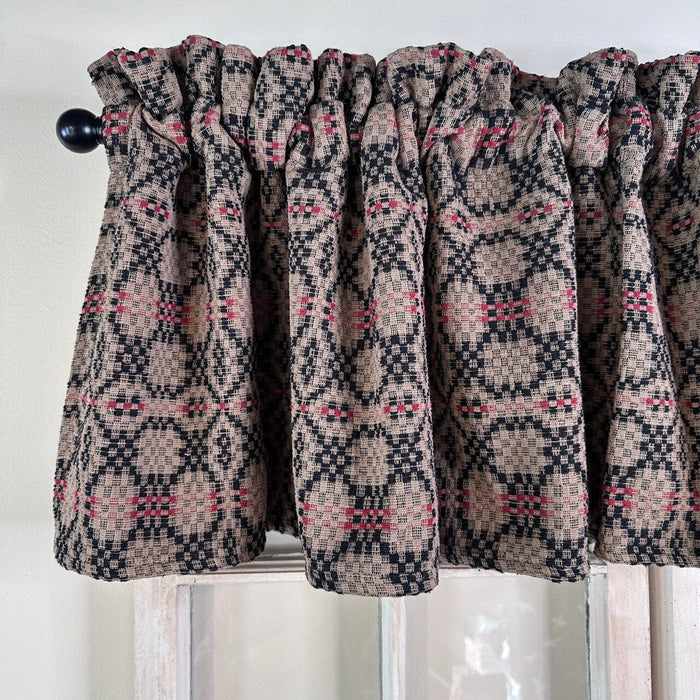 Patriots Knot Tan Woven Valance 72" - Primitive Star Quilt Shop