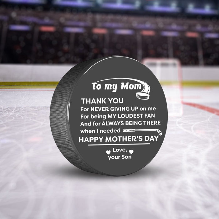 Hockey Puck - Hockey - To My Mom - From Son - Happy Mother's Day - Gai19012