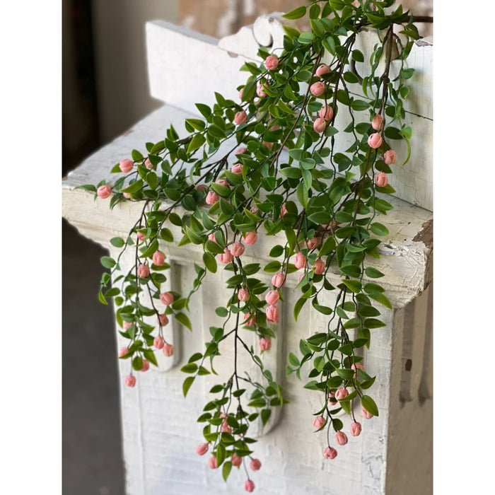 Pink Billows Buds Hanging Bush - 30" - Primitive Star Quilt Shop
