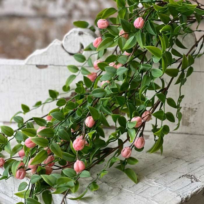 Pink Billows Buds Hanging Bush - 30" - Primitive Star Quilt Shop