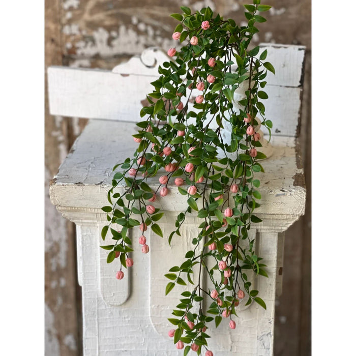 Pink Billows Buds Hanging Bush - 30" - Primitive Star Quilt Shop