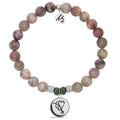 Pink Tourmaline Stone Bracelet with Nurse Sterling Silver Charm