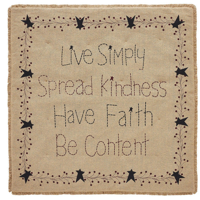 Pip Vinestar Burlap Lap Throw 32x32" - Primitive Star Quilt Shop