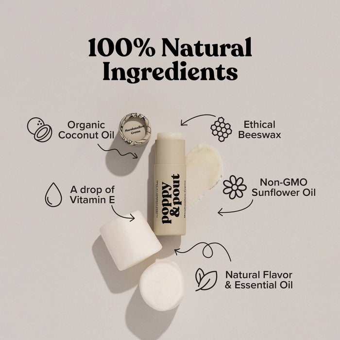 Poppy & Pout Lip Balm, Marshmallow Creme