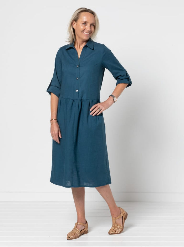 Versatile Porter Woven Pack with low-waisted dress and top, multiple bodice and sleeve options, gathered skirt with inseam pockets, and various fastening styles.