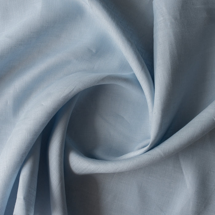 Powdered Sky dusty blue-grey 100% linen fabric, 155 GSM, 50 LEA plain weave