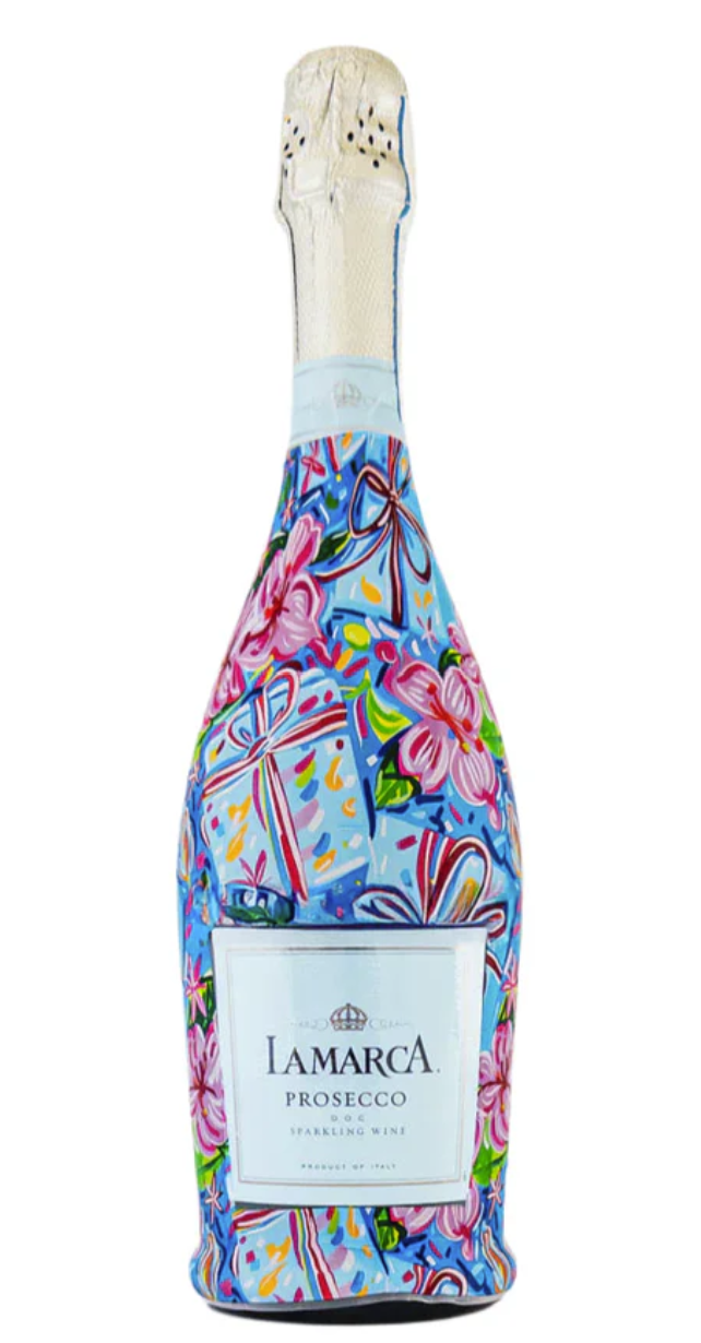 Preppy Happy Birthday Brushed Presents Prosecco Bottle Wrap