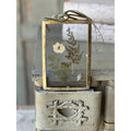 Pressed Cream Meadow Flower Rectangle Ornament - Primitive Star Quilt Shop