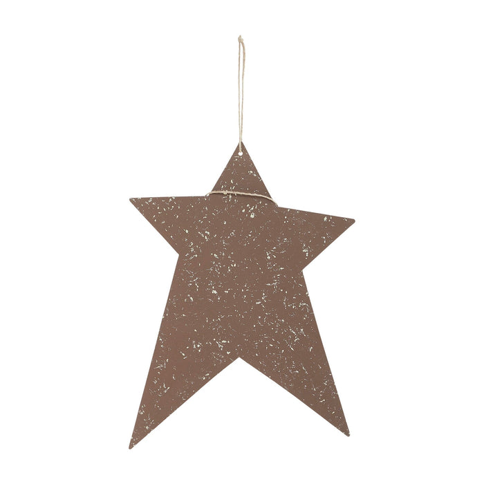 "Prim Easter Blessings" Brown Metal Star 9.75x7.3" - Primitive Star Quilt Shop