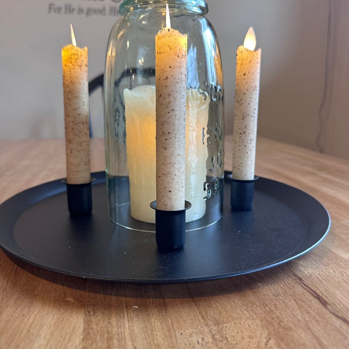Primitive 4-Taper Candle Holder Tray - Primitive Star Quilt Shop