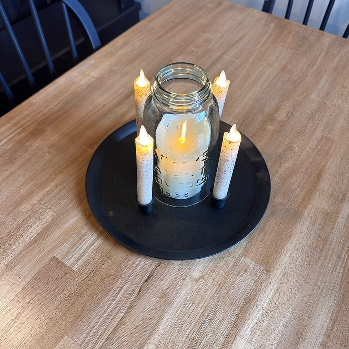 Primitive 4-Taper Candle Holder Tray - Primitive Star Quilt Shop
