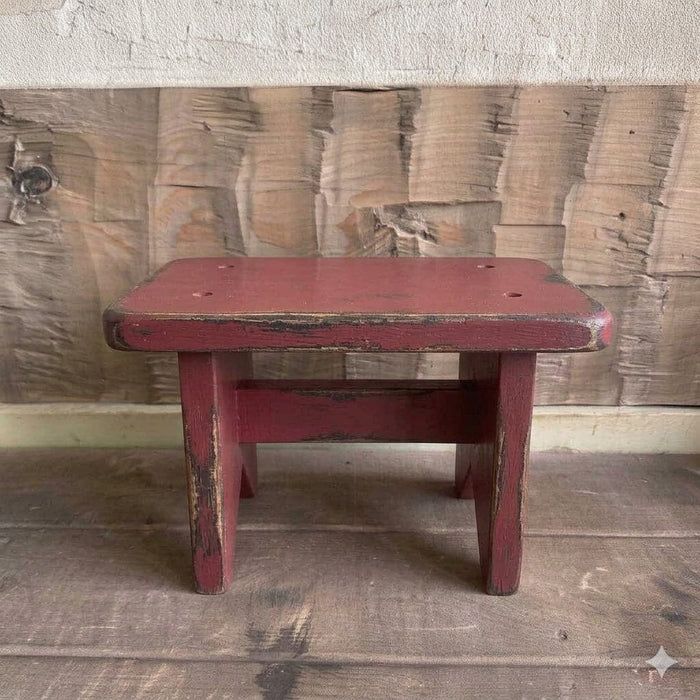 Primitive Wood Bench Riser with Color Options Cranberry- Primitive Star Quilt Shop