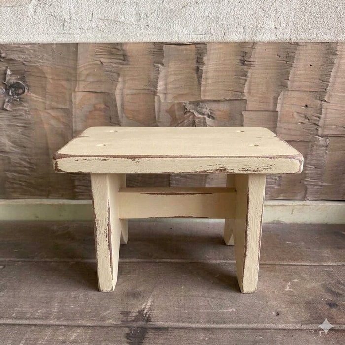 Primitive Wood Bench Riser with Color Options Buttermilk- Primitive Star Quilt Shop