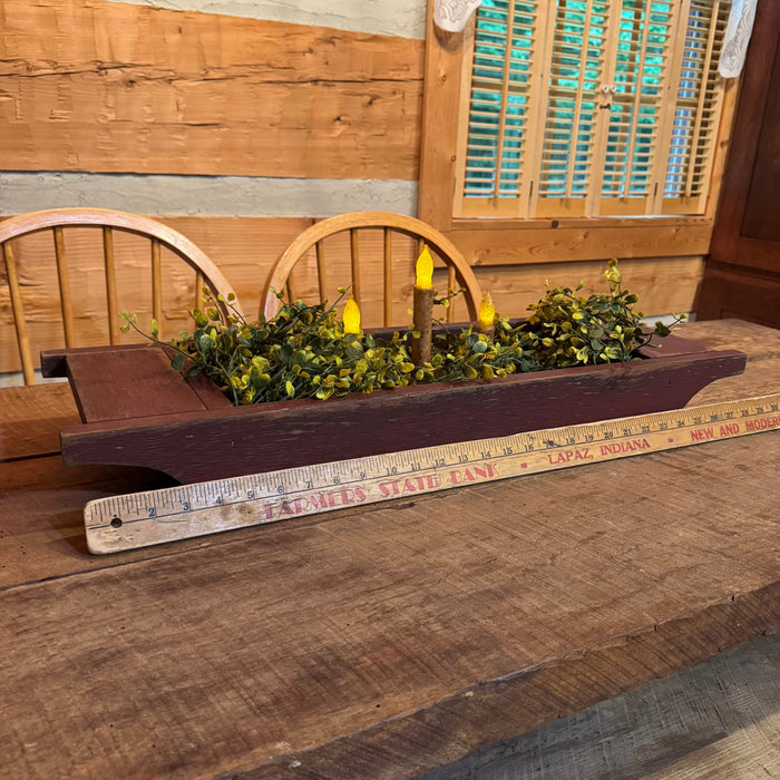 Primitive Wood Centerpiece Trough - Large with Color Options - Primitive Star Quilt Shop