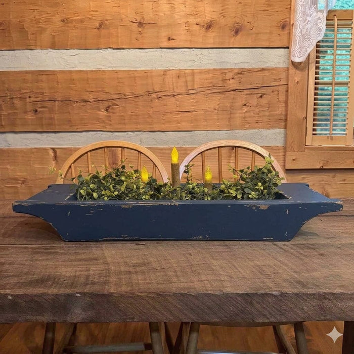 Primitive Wood Centerpiece Trough - Large with Color Options Olde Navy- Primitive Star Quilt Shop