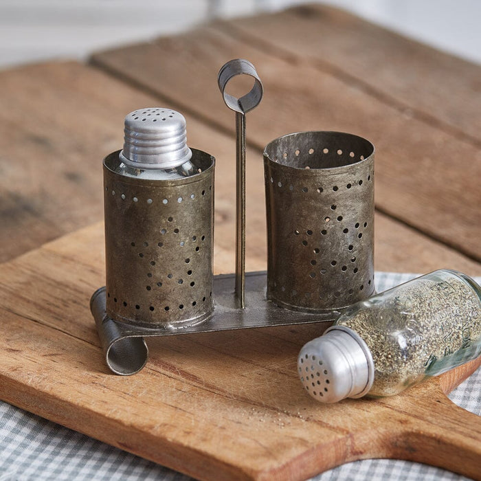 Punched Star Salt and Pepper Caddy - Primitive Star Quilt Shop