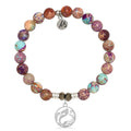 Purple Jasper Stone Bracelet with Mermaid Sterling Silver Charm