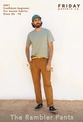 Rambler Pants Sewing Pattern – pull-on elastic waistband, built-in belt, tapered leg, XS-7X