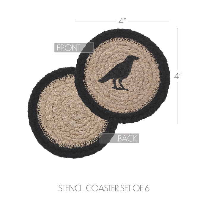 Raven Harvest Braided Coaster - Set of 6 - Primitive Star Quilt Shop