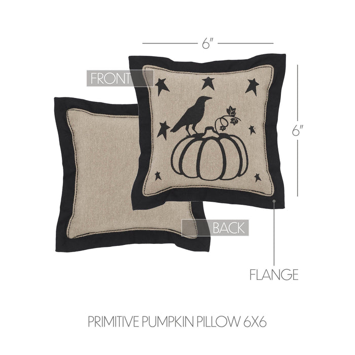 Raven Harvest Primitive Pumpkin Pillow 6" - Primitive Star Quilt Shop