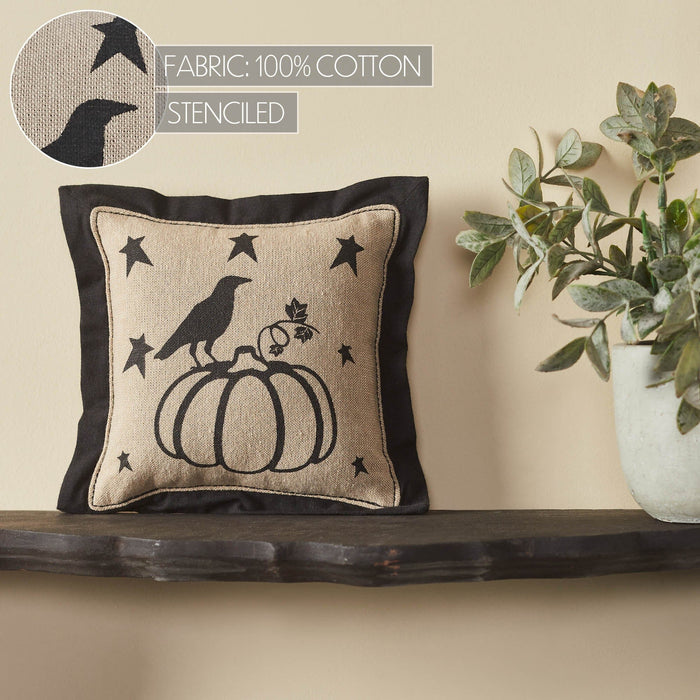 Raven Harvest Primitive Pumpkin Pillow 6" - Primitive Star Quilt Shop