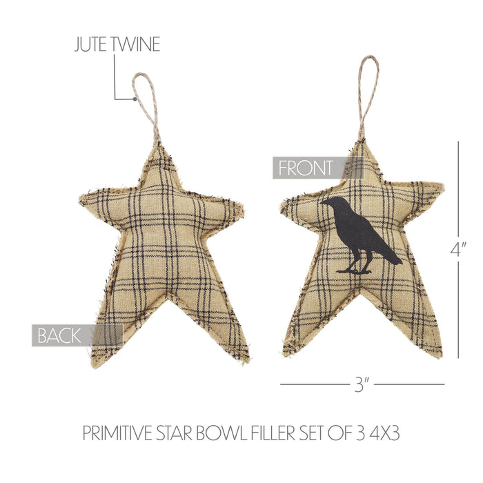Raven Harvest Primitive Star Ornament Bowl Filler - Set of 3 - Primitive Star Quilt Shop