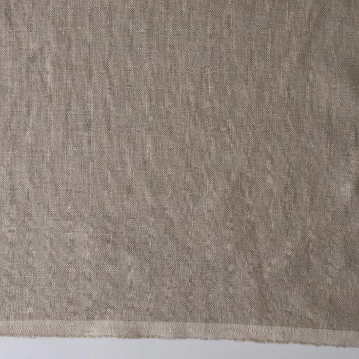 Close-up of Raw Linen extra wide 280cm 100% linen fabric 300gsm for jackets, aprons, cushions, curtains and structured home textiles