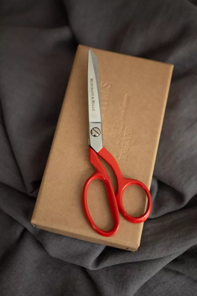 Merchant & Mills Red Extra Sharp 8" Scissors with chrome blades and red enamel handles for precision cutting