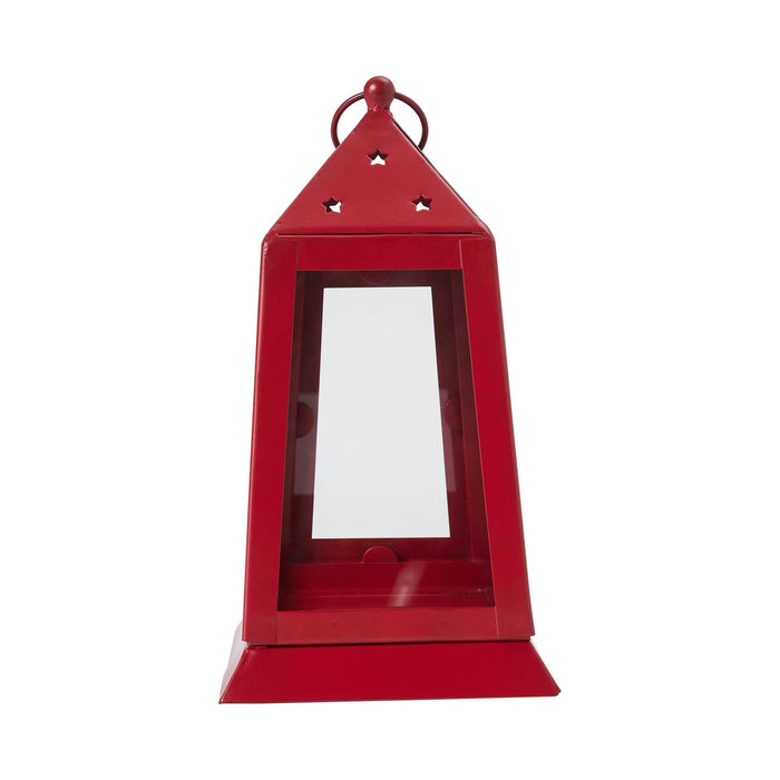 Red Metal Tealight Lantern - 7" - Primitive Star Quilt Shop