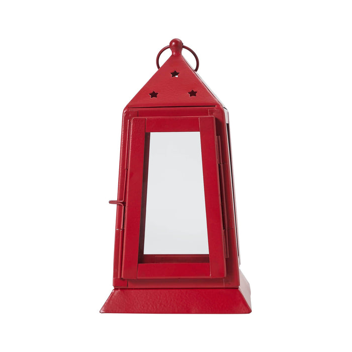 Red Metal Tealight Lantern - 7" - Primitive Star Quilt Shop
