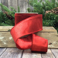 Red Metallic Dupioni Ribbon, 2.5" X 10YD