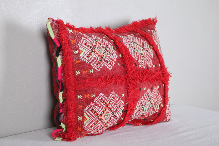 Red Moroccan Kilim Pillow 16.9 INCHES X 20.8 INCHES - kilim pillow