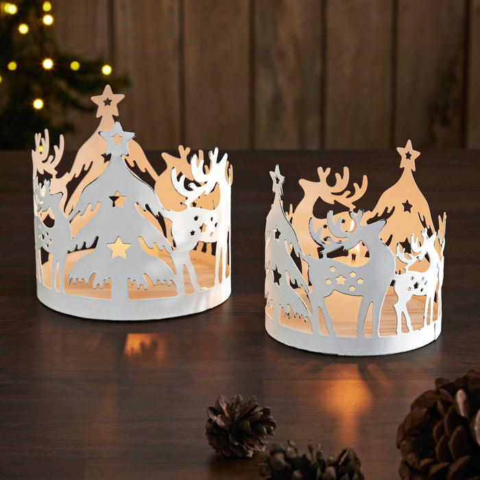 Reindeer Votive Candle Holder - Set of 2 - Primitive Star Quilt Shop