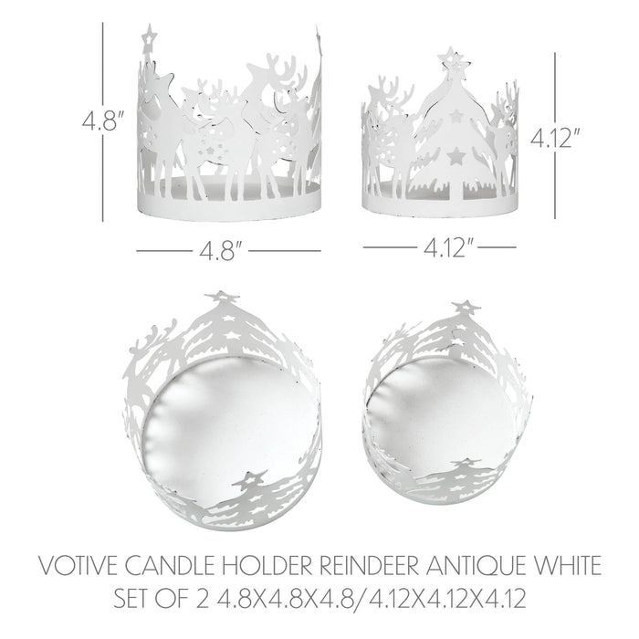 Reindeer Votive Candle Holder - Set of 2 - Primitive Star Quilt Shop