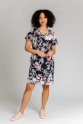Multi-size reversible River Dress & Top sewing pattern, suitable for woven or knit fabrics, featuring a loose fit, optional pockets, and waist tie.