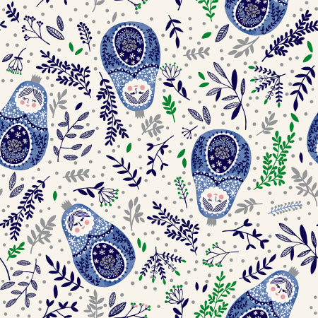 RJR Fabrics Winter Dreams Babushka Dolls - 1/2 Yard