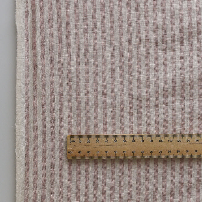 Rosewater Stripe Extra Wide 100% Linen Fabric