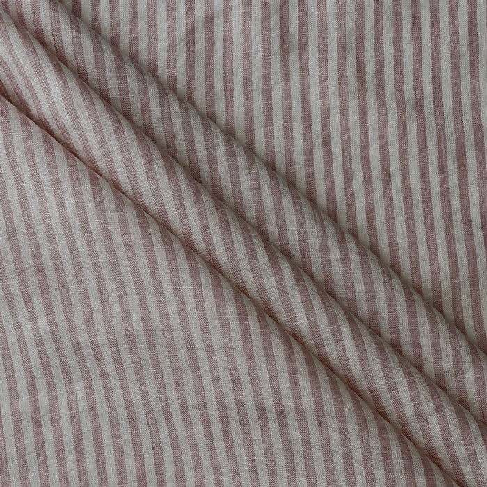 Rosewater Stripe Extra Wide 100% Linen Fabric