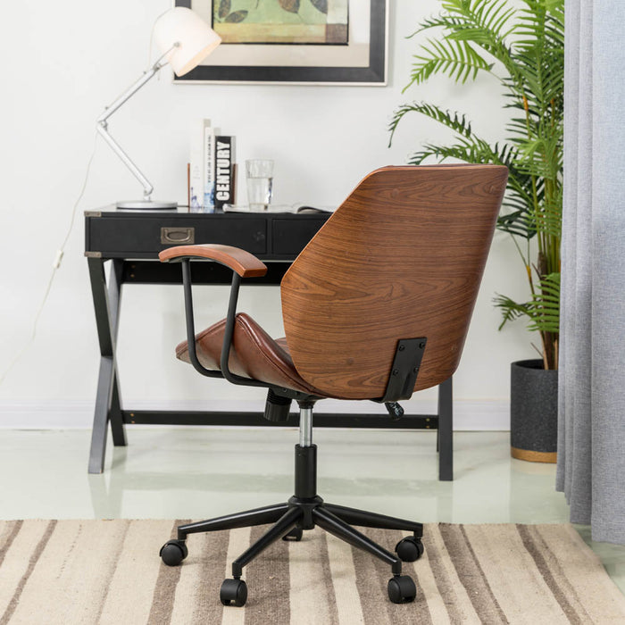 Russet Leatherette Adjustable Swivel Desk Chair/Task Office Chair