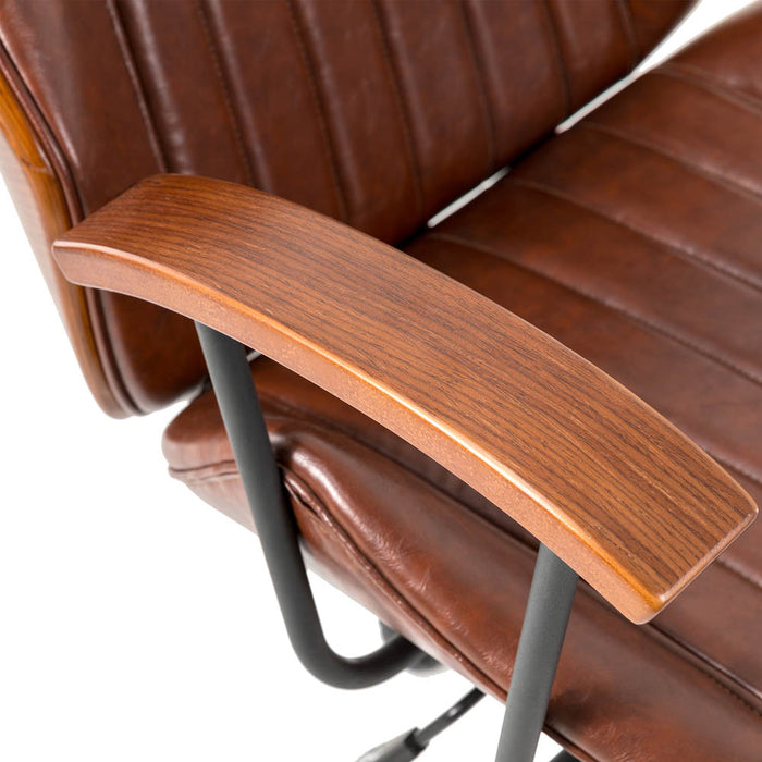 Russet Leatherette Adjustable Swivel Desk Chair/Task Office Chair