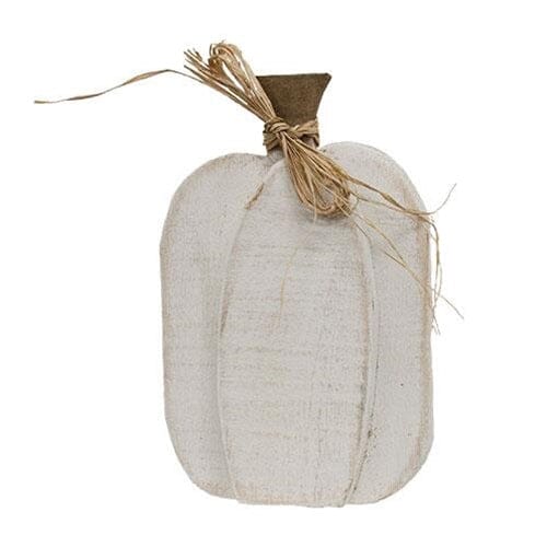 Rustic Wood Pumpkin Sitter - Medium White - Primitive Star Quilt Shop