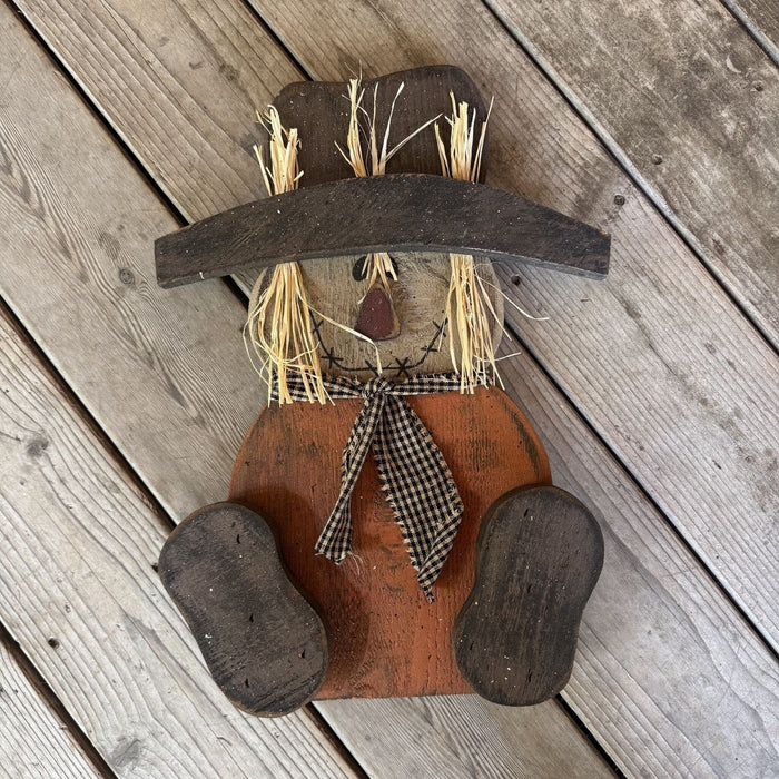 Rustic Wood Scarecrow Sitter - Primitive Star Quilt Shop