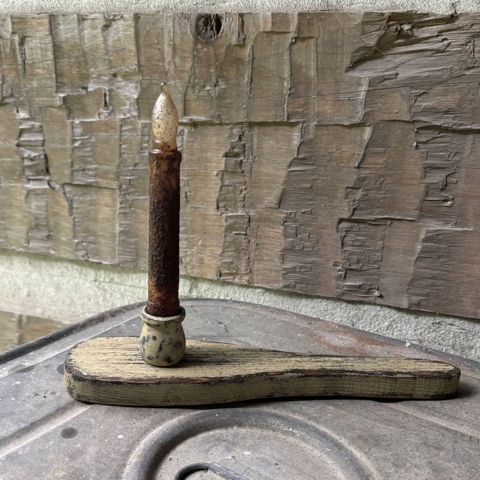 Rustic Wooden Spoon Candle Holder with Color Options - Primitive Star Quilt Shop