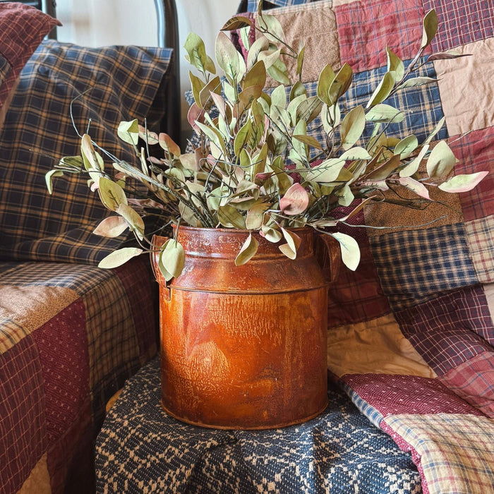 Rusty Tin Wide Milk Can - 7" - Primitive Star Quilt Shop