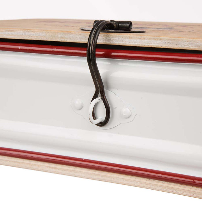 S/2 Enameled Metal/Wooden Storage Chests