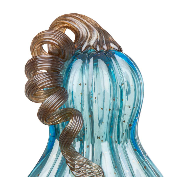 S/3 Blue Glass Pumpkin