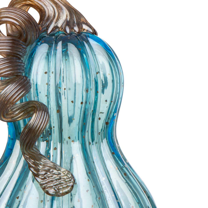 S/3 Blue Glass Pumpkin