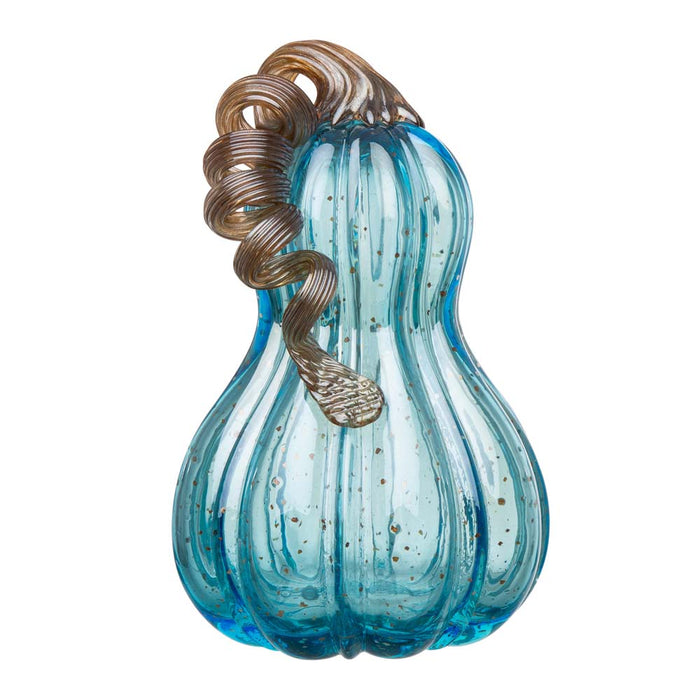 S/3 Blue Glass Pumpkin